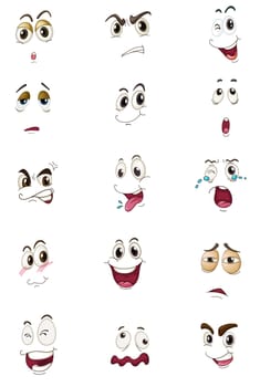 Funny eyes on a white background