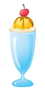 Ice cream on a whire background
