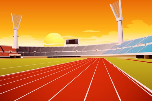 Sporting stadium illustration in detail