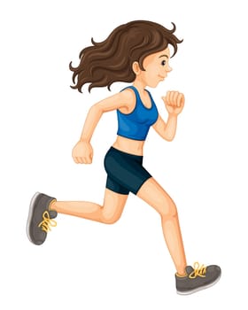 Fitness girl on a white background