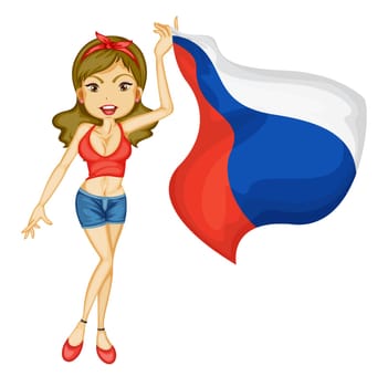 Illustration of a patriotic woman