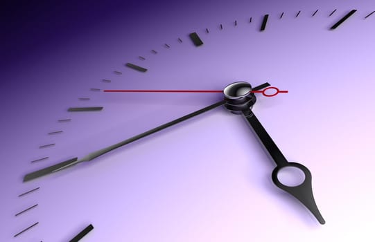 time concept clock closeup on deep blue background