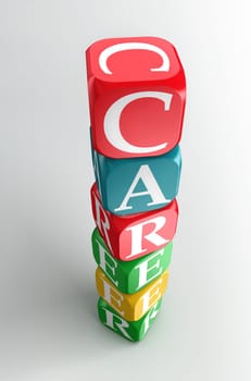 career 3d buzzword on white background