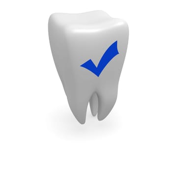 Healthy tooth with a blue okay hook