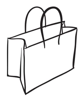 illustration of a bag sketch on white background