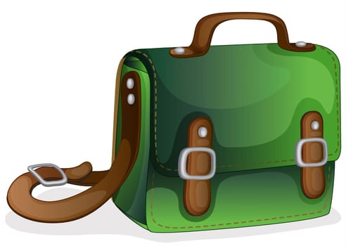 illustration of a green bag on a white background