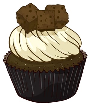 Illustration of an isolated cupcake