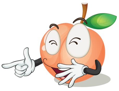 illustration of a orange apple on a white background