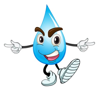 illustration of a water drop on a white background
