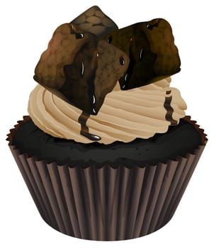 Illustration of an isolated cupcake