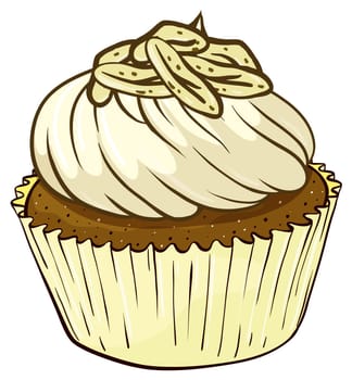 Illustration of an isolated cupcake