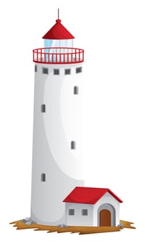 illustration of a light house on a white background