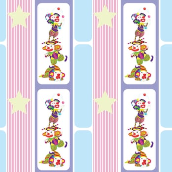 illustration of colorful jokers on a white background