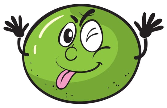 illustration of a green lemon on a white background