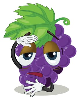 illustration of grapes on a white background
