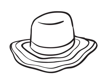 illustration of a hat outline on white background