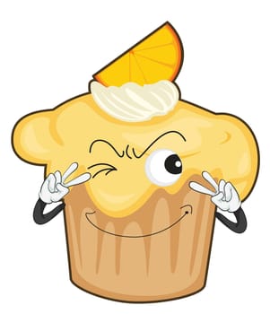 illustration of a cup cake on a white background