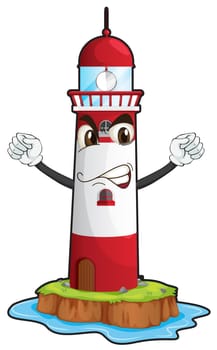 illustration of a light house on a white background
