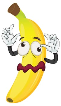 illustration of a banana on a white background