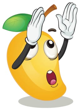 illustration of a mango on a white background