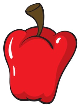illustration of a red capsicum on white background