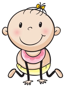 illustration of a baby on a white background