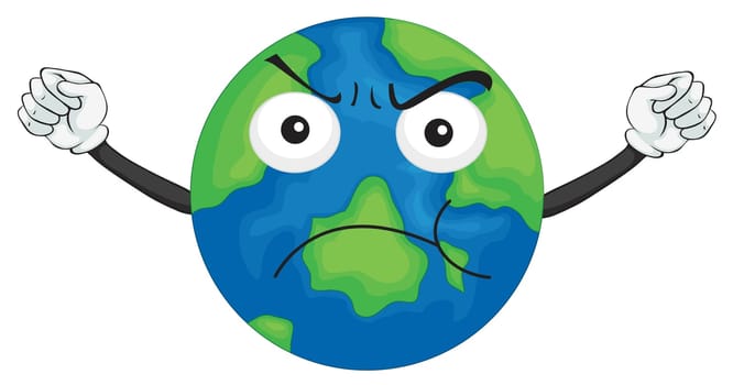 illustration of an earth planet on a white background
