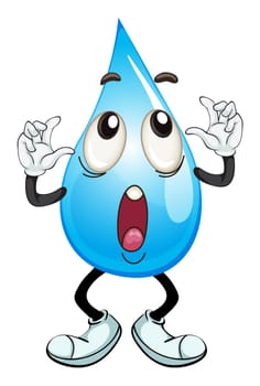 illustration of a water drop on a white background