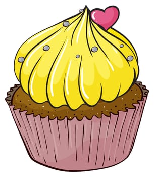 Illustration of an isolated cupcake