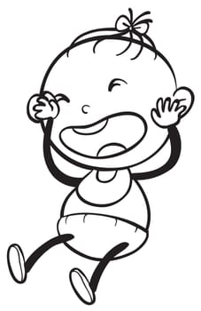 illustration of a baby sketch on a white background
