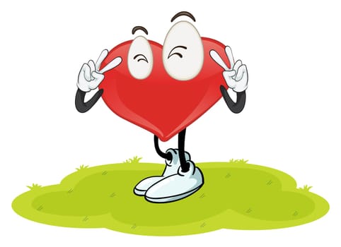 illustration of a heart in a beautiful nature