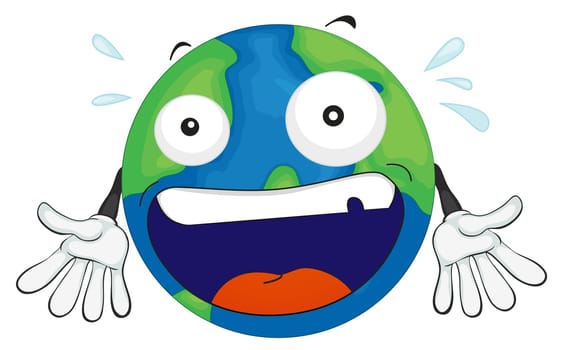 illustration of an earth planet on a white background