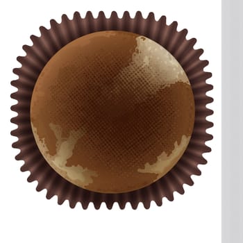 Illustration of an isolated cupcake top view