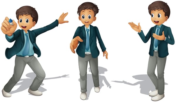 illustration of boys on a white background