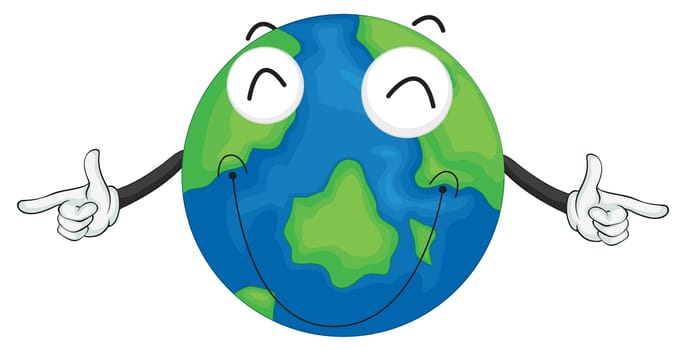 illustration of an earth planet on a white background