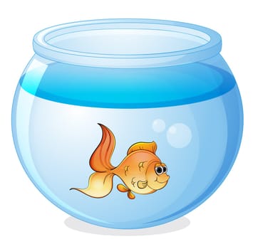 illustration of a fish and a bowl on a white background