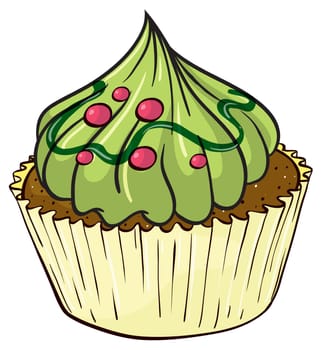 Illustration of an isolated cupcake