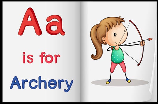 Illustrated voabulary learning sheet in a book