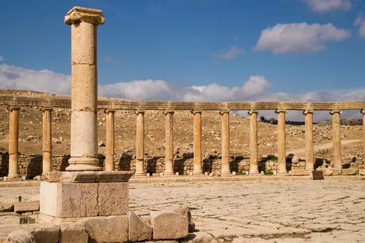 Remainings of the ancient roman town Jerash in Jordan.