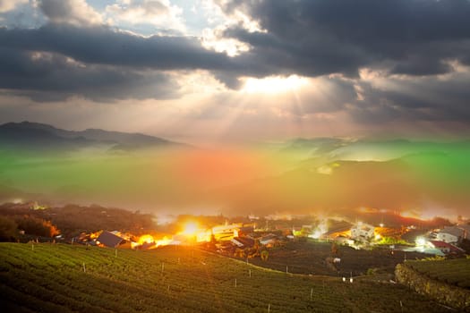 Alishan stone Zhuo Sunset, Taiwan. for adv or others purpose use
