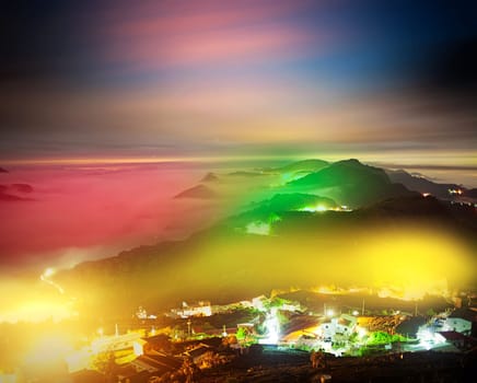 Alishan stone Zhuo Sunset, Taiwan. for adv or others purpose use