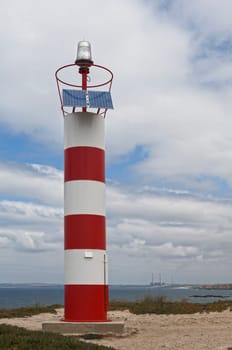 Automated solar powered lighthouse in the portuguese coast, south of Sines