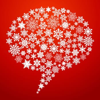 Christmas snowflakes social media networks speech bubble. Vector illustration layered for easy manipulation and custom coloring.
