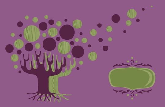 Diversity concept tree illustration greeting card template. Vector file layered for easy manipulation and custom coloring.