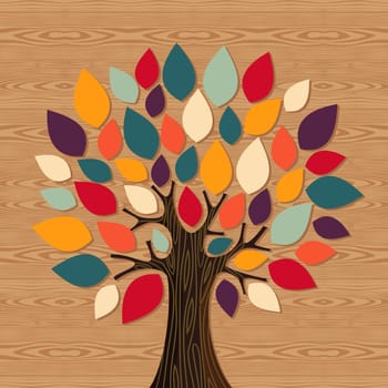 Diversity concept tree illustration. Vector file layered for easy manipulation and custom coloring.