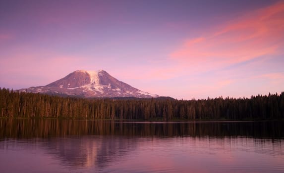 Takhlakh Lake at sunset in Washington State