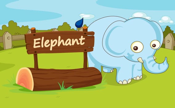 Illustration of animal enclosure at the zoo