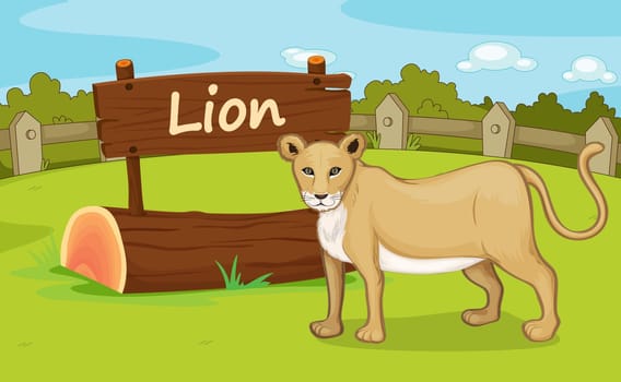 Illustration of animal enclosure at the zoo