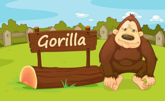 Illustration of animal enclosure at the zoo