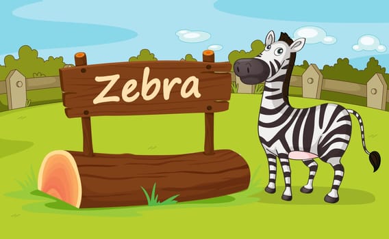 Illustration of animal enclosure at the zoo
